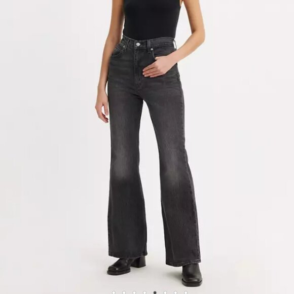 Levi's Premium 70s High Flare Jean black denim - Picture 1 of 14